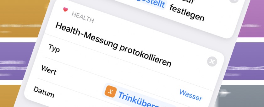 Fl&uuml;ssigkeit an Health-App &uuml;bergeben