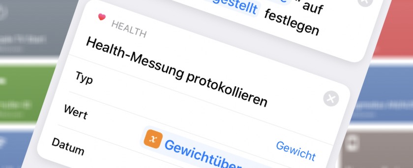 Gewicht an Health-App &uuml;bergeben