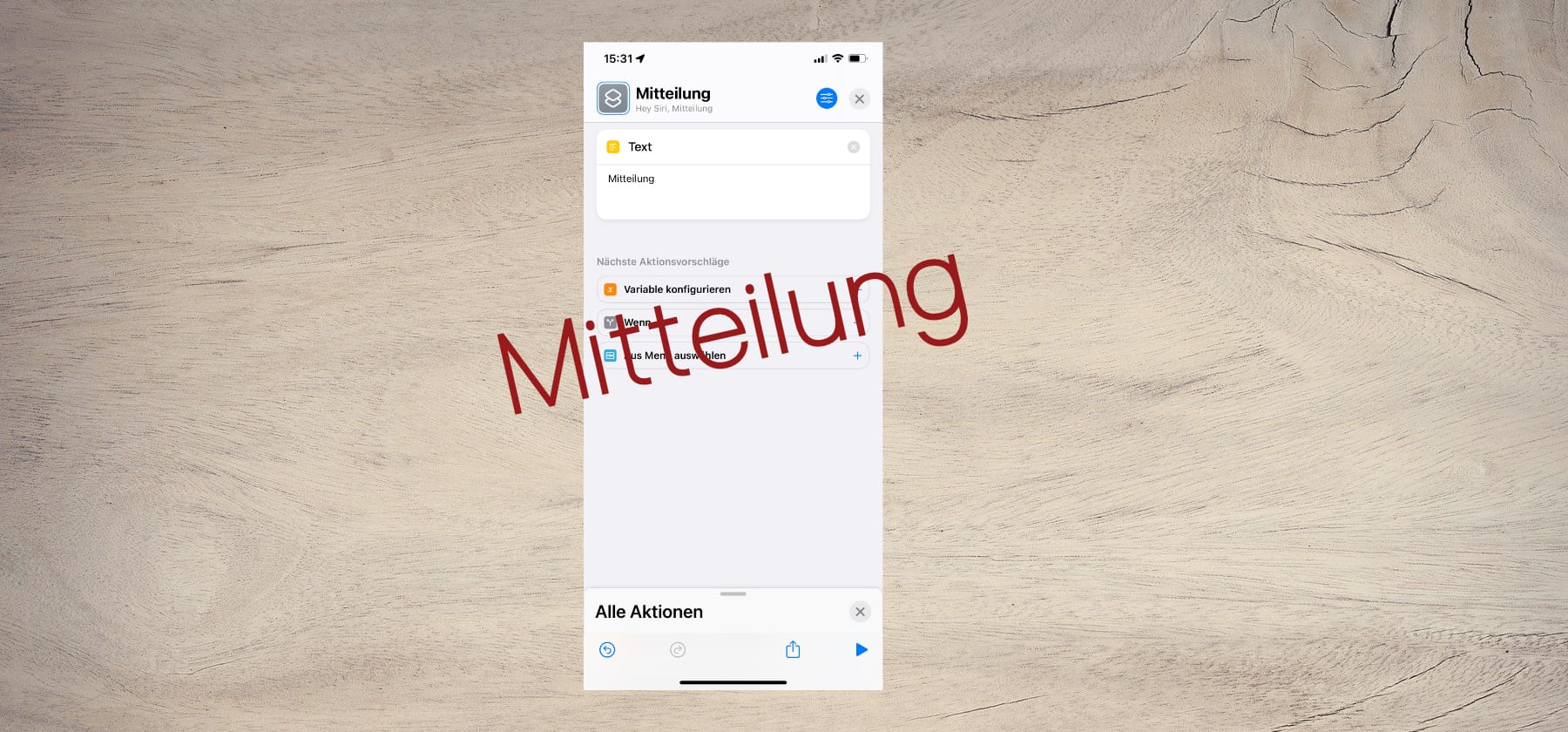 Mitteilung Kurzbefehl: Anrufer-ID