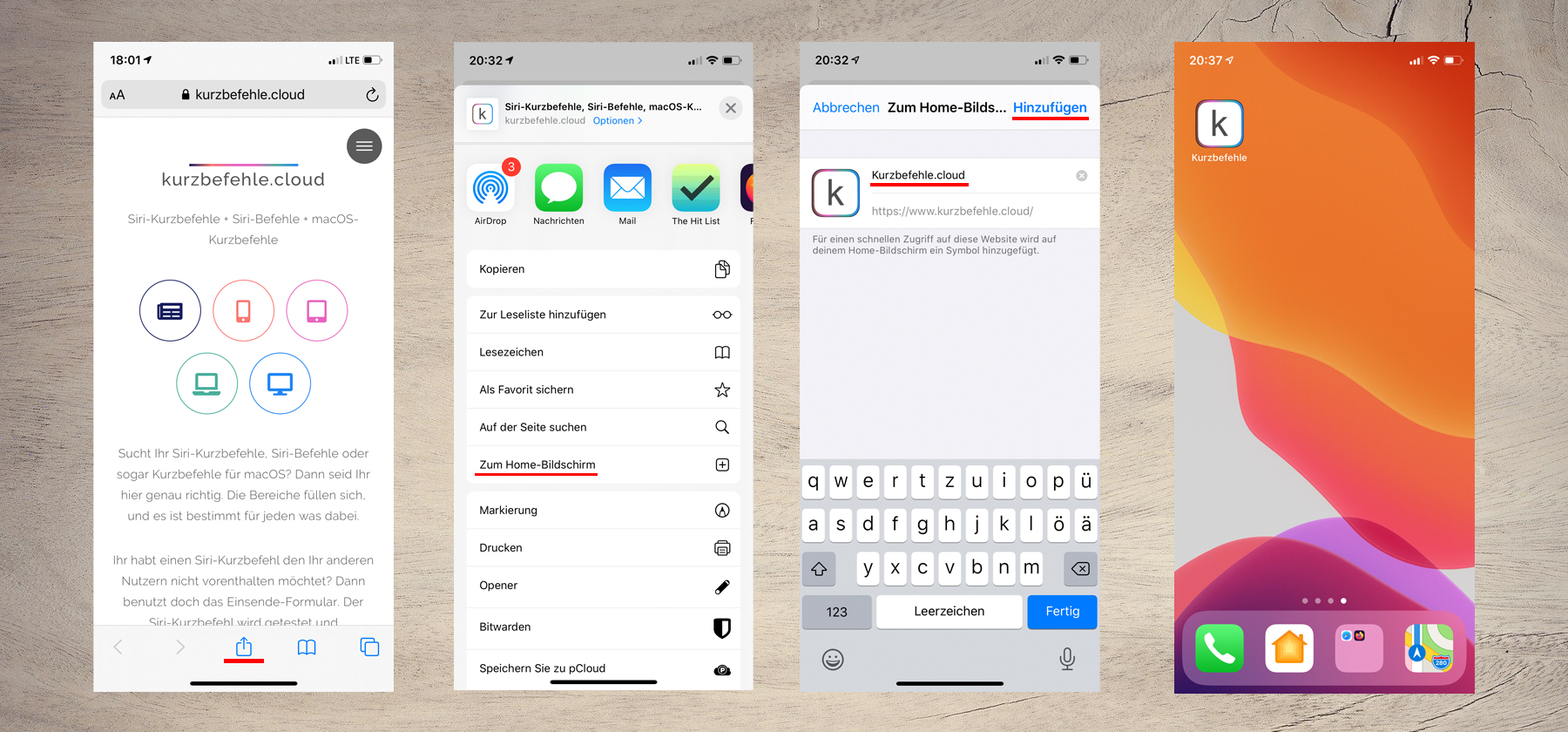 kurzbefehle.cloud als Web-App nutzen